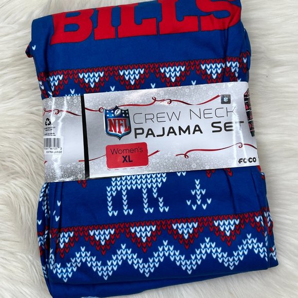 Buffalo Bills NFL Women's Crewneck Pajama Set FOCO Top & Pants NEW Women's XL - Picture 10 of 10
